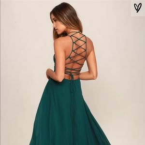 Strappy To Be Here Forrest Green Dress - LuLu’s